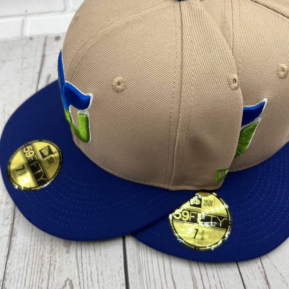 Hartford Whalers‎ NHL 7-7 5/8,8 59Fifty New Era Hat Fitted Cap Blue Brown Men - Picture 7 of 13